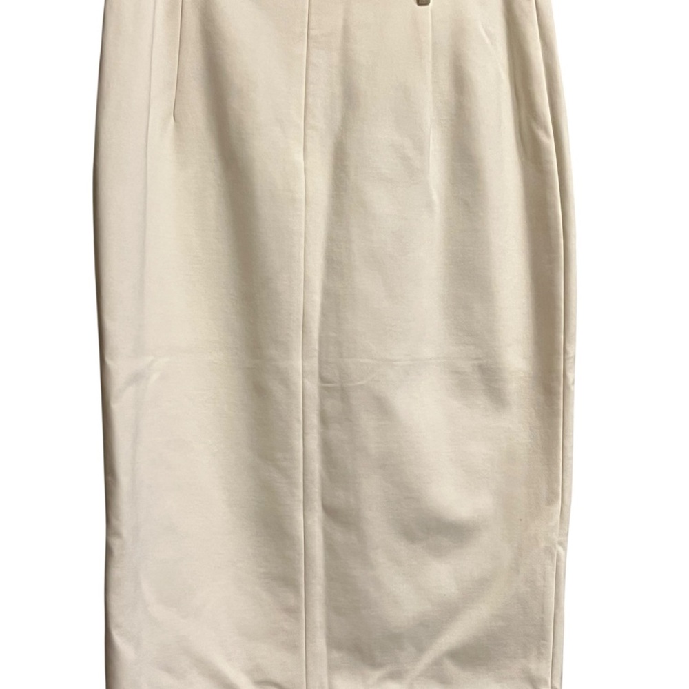 White House Black Market white Ivory Button-Front Skirt - Picture 8 of 16